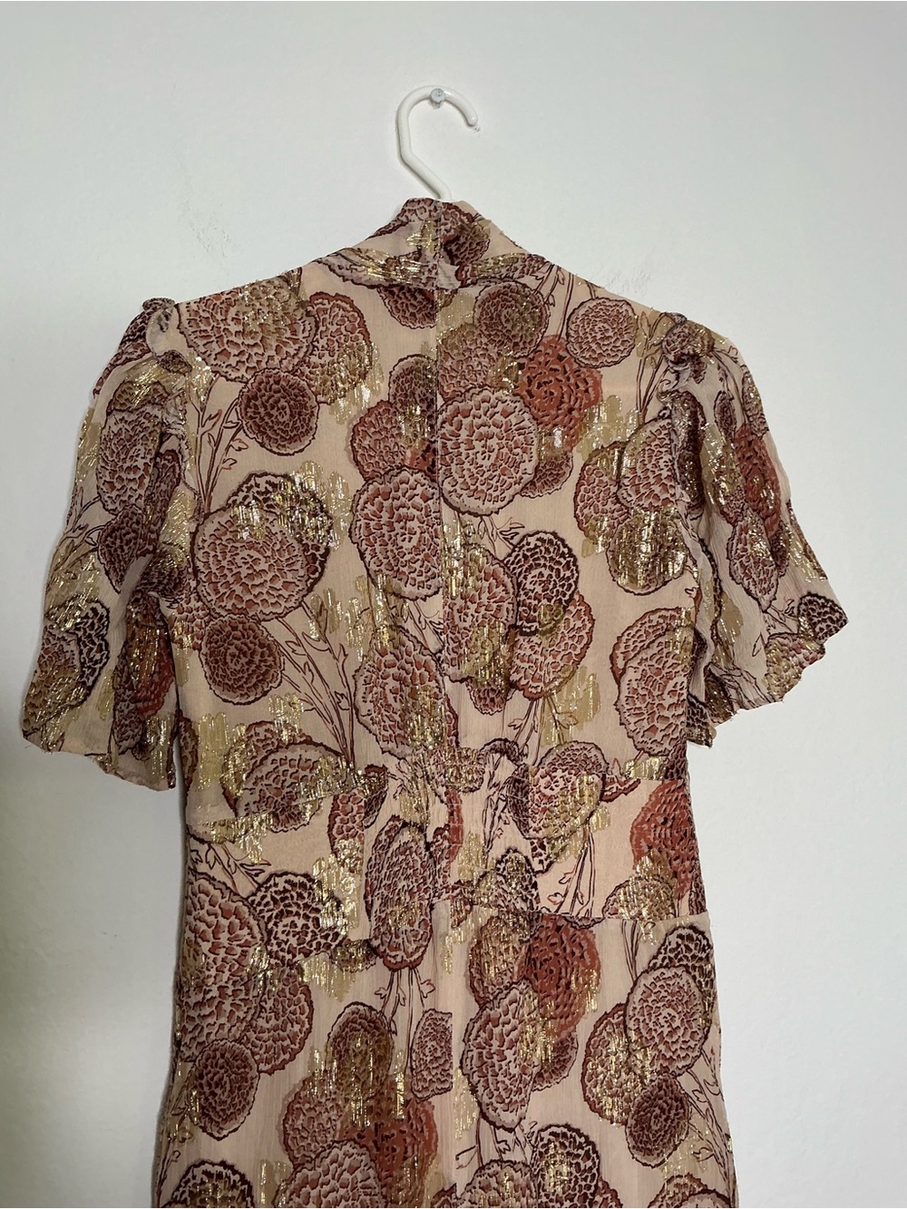ba&sh Cream Maxi Dress with Brown Floral Print - Picture 9 of 16
